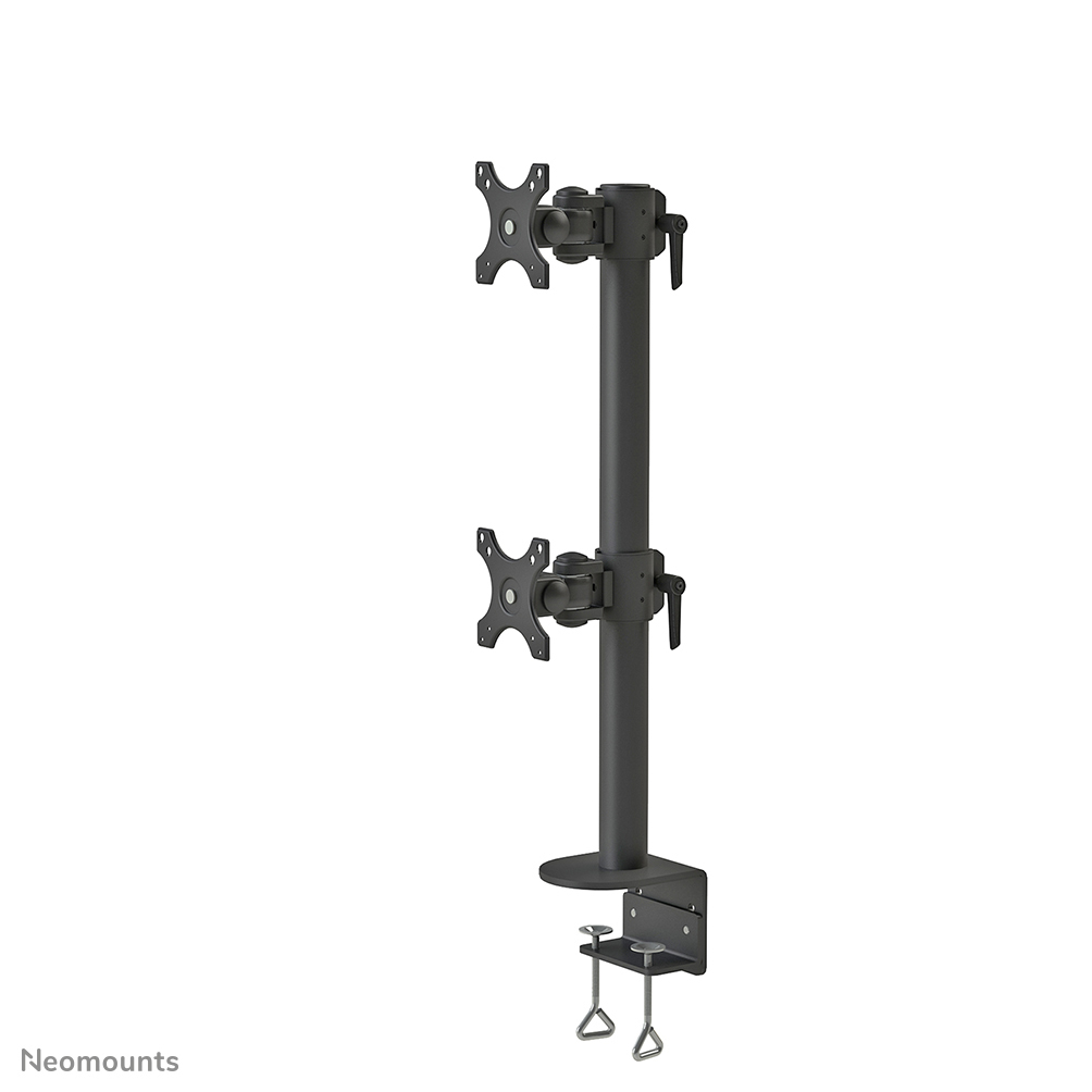 Neomounts Full Motion Desk Mount (clamp) For Two 17-49in Curved Monitor Screens - Black