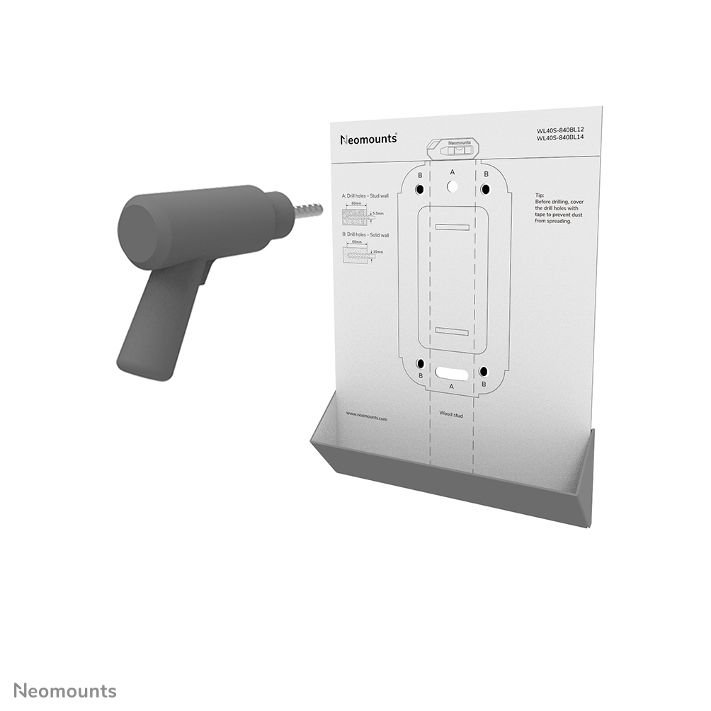 Neomounts Select WL40S-840BL12 Fixed Wall Mount For 32-5in Screens - Black
