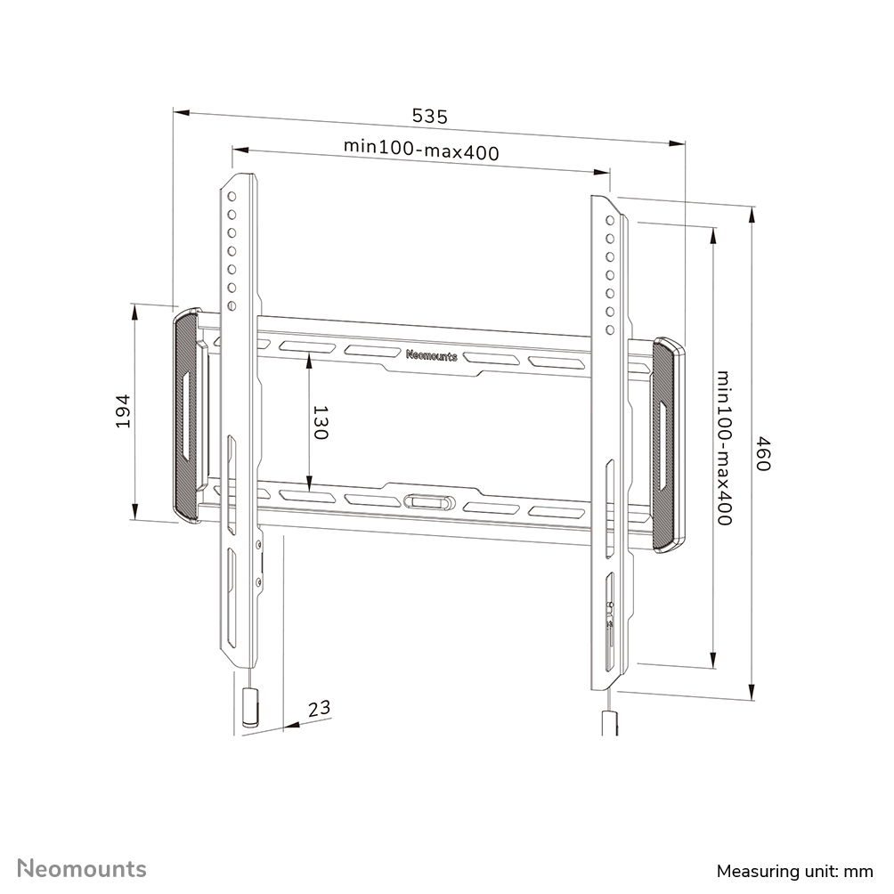 Neomounts WL30-550BL14 Fixed Wall Mount for 32-65in Screens - Black