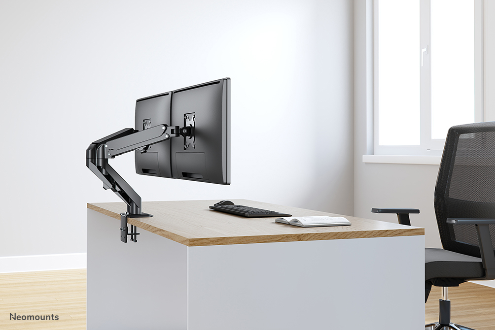 Full Motion Monitor Desk Mount For 17-27in 2 Screens - Black