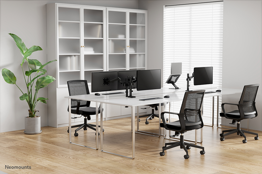 Full Motion Monitor Desk Mount For 17-27in 2 Screens - Black