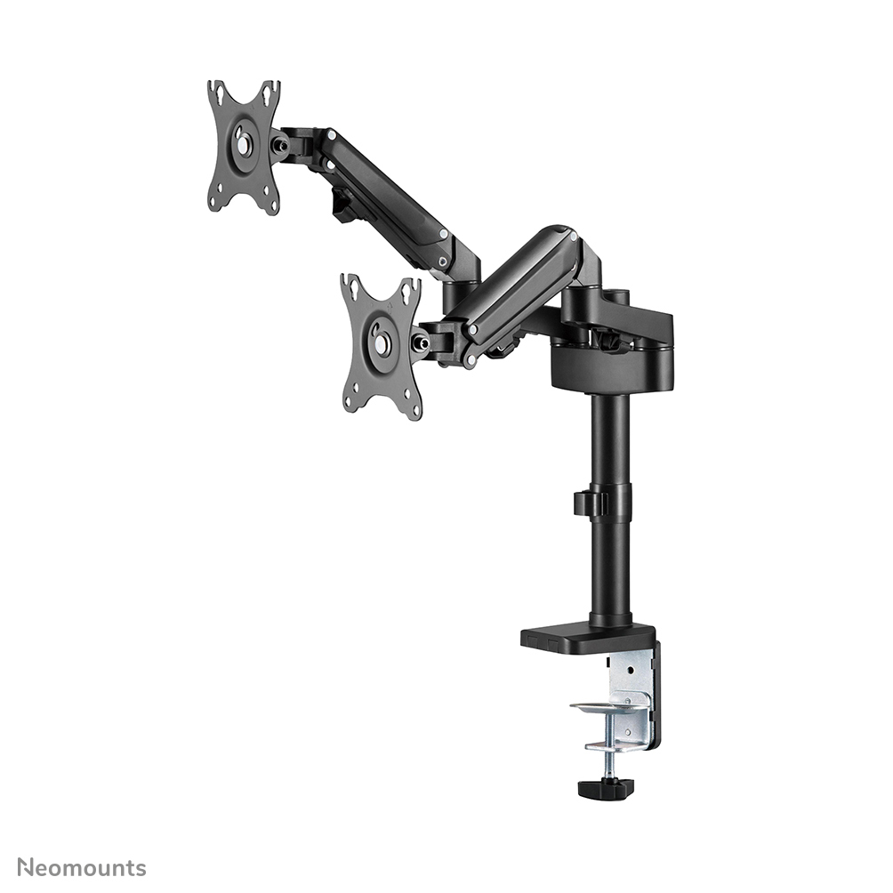 Full Motion Monitor Desk Mount For 17-27in 2 Screens - Black