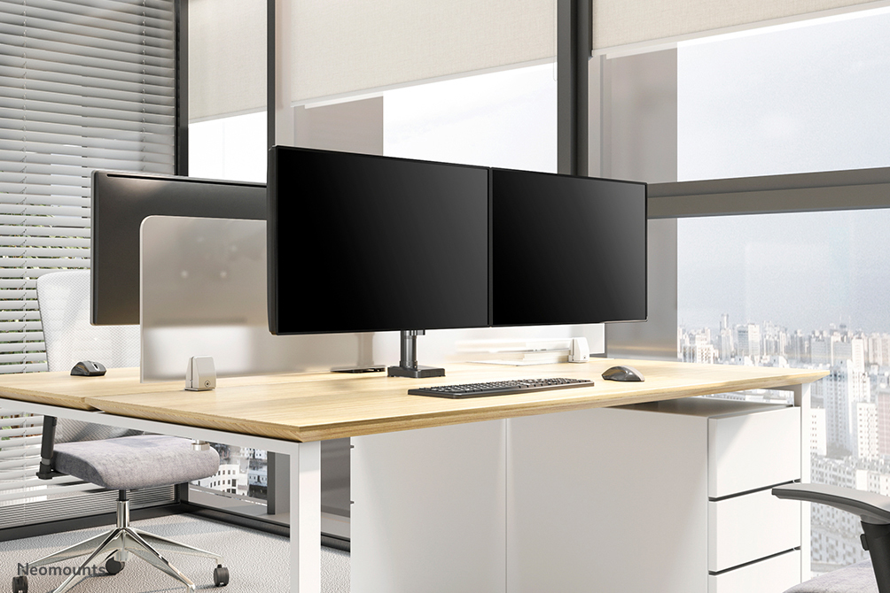 Full Motion Monitor Desk Mount For 17-27in 2 Screens - Black