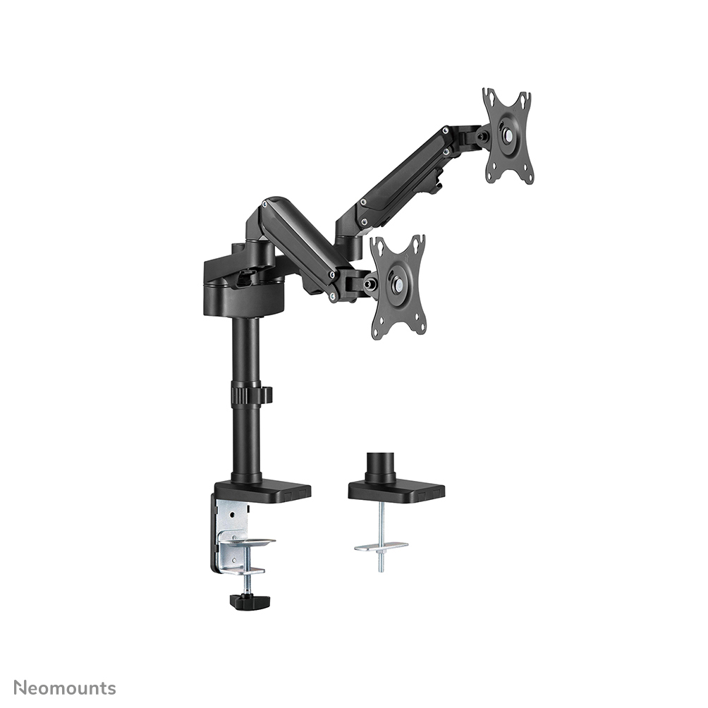 Full Motion Monitor Desk Mount For 17-27in 2 Screens - Black