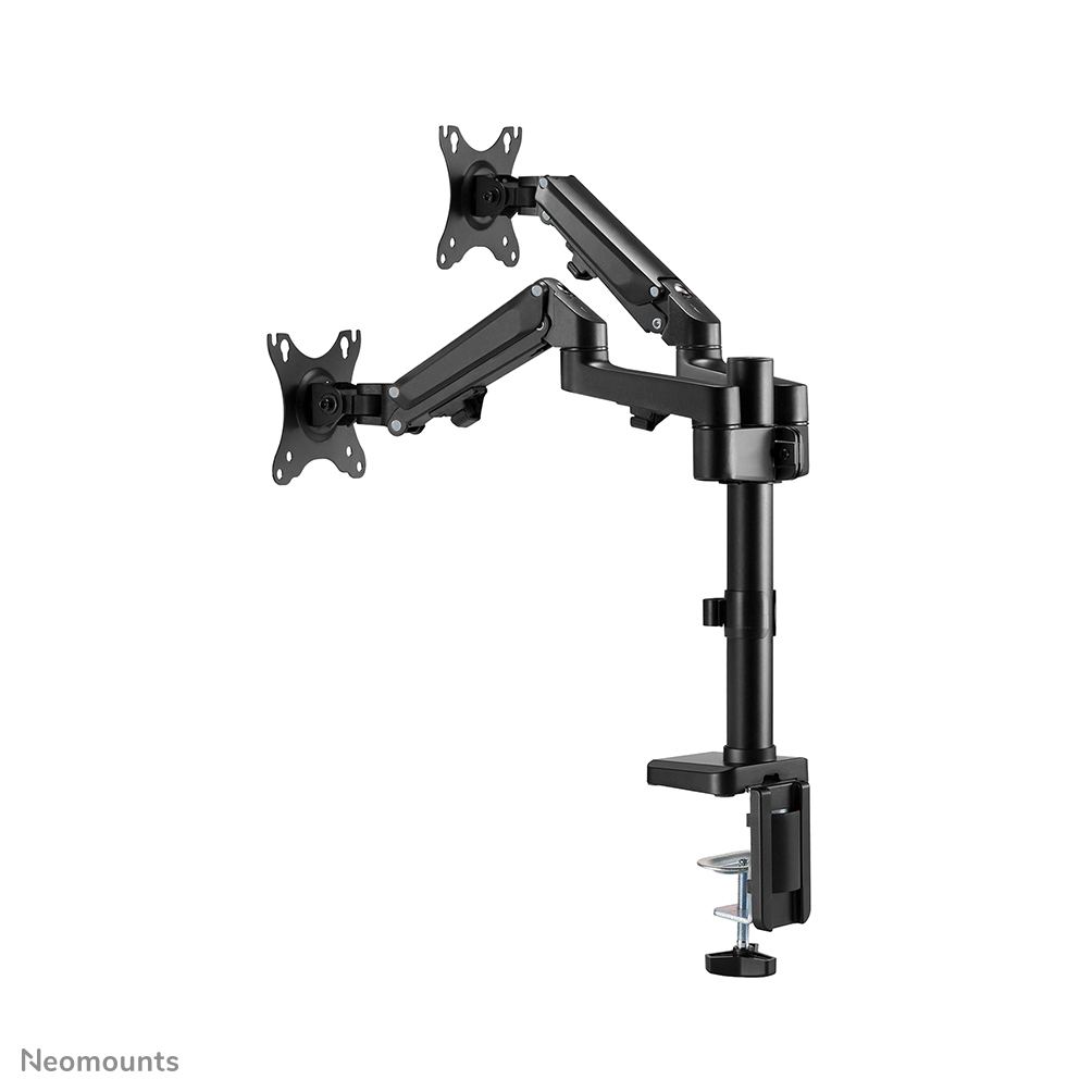 Full Motion Monitor Desk Mount For 17-27in 2 Screens - Black