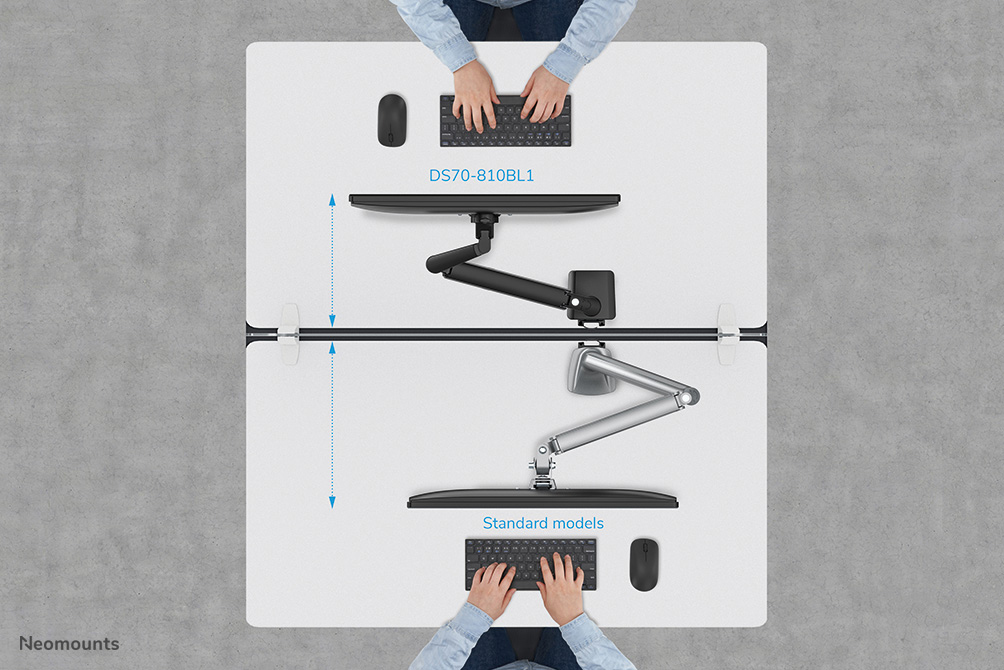 Neomounts Full Motion Monitor Desk Mount For 17-32in Screens - Black