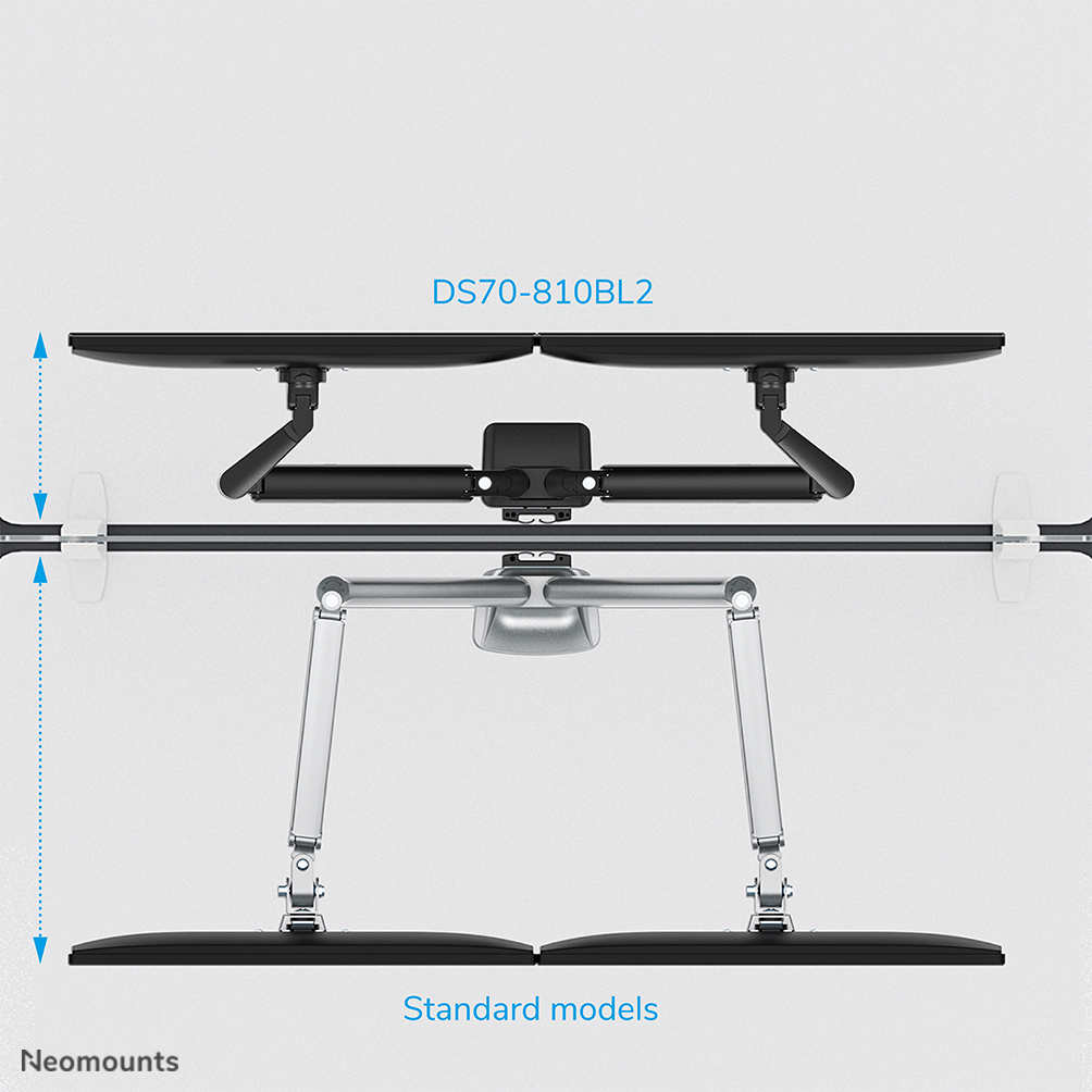 Neomounts Ds70-810bl2 Full Motion Monitor Desk Mount For 17-32in Screens - Black
