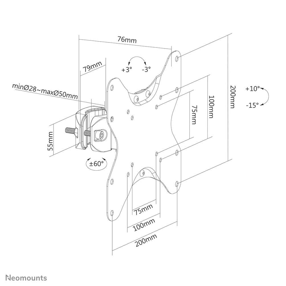 Newstar Screen Pole Clamp / T