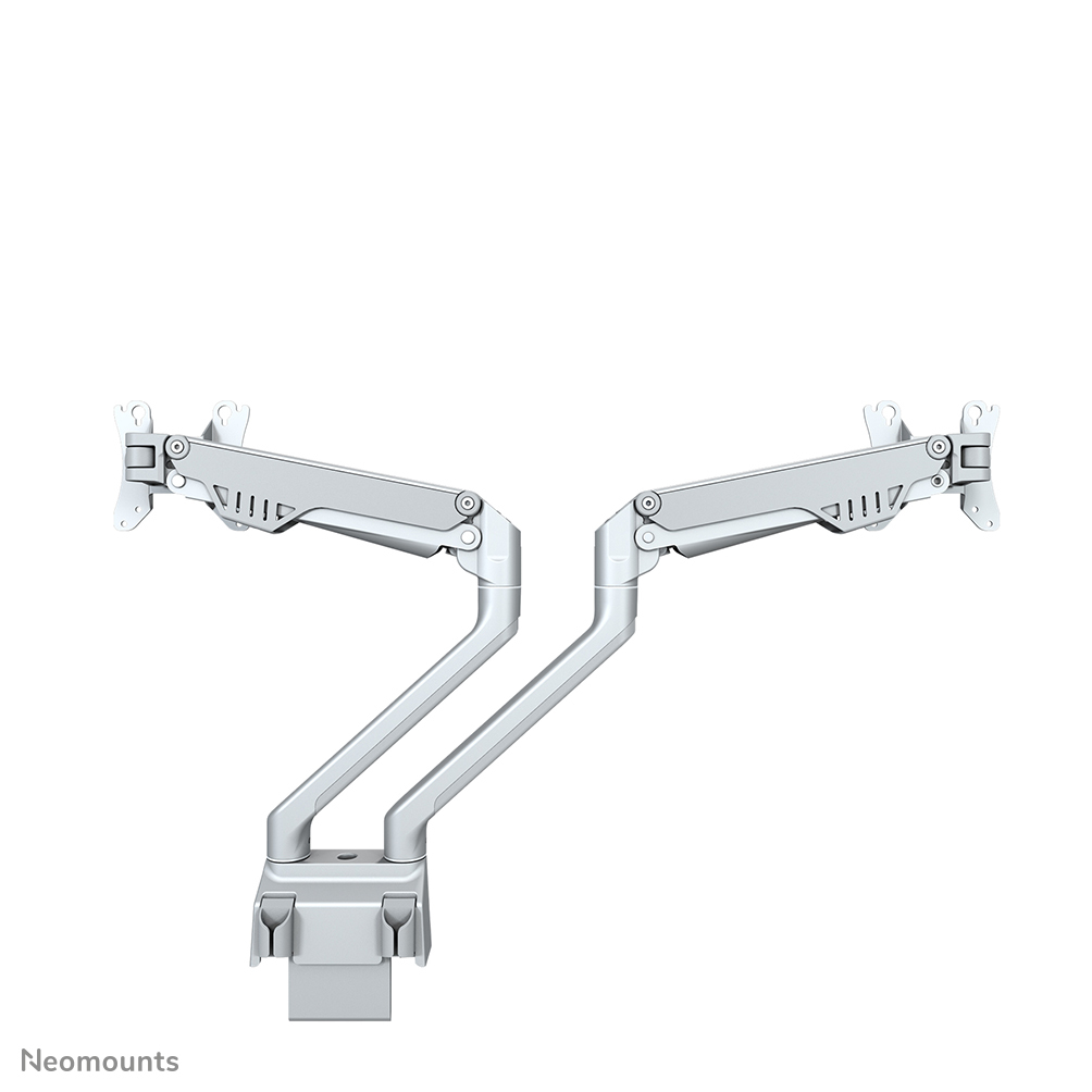 Full Motion Desk Mount for 10-32in Monitor Screen Height Adjustable (gas spring) - Silver