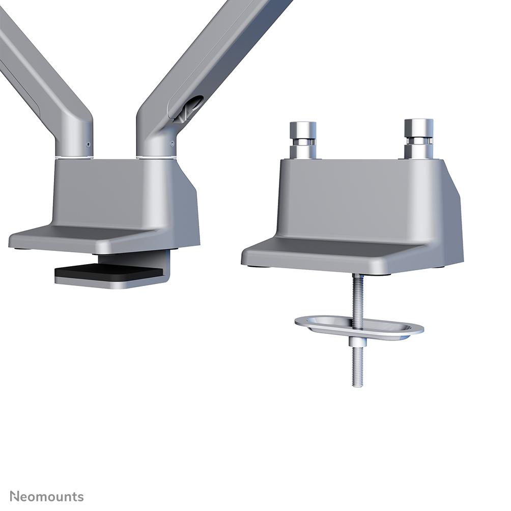 Full Motion Desk Mount for 10-32in Monitor Screen Height Adjustable (gas spring) - Silver