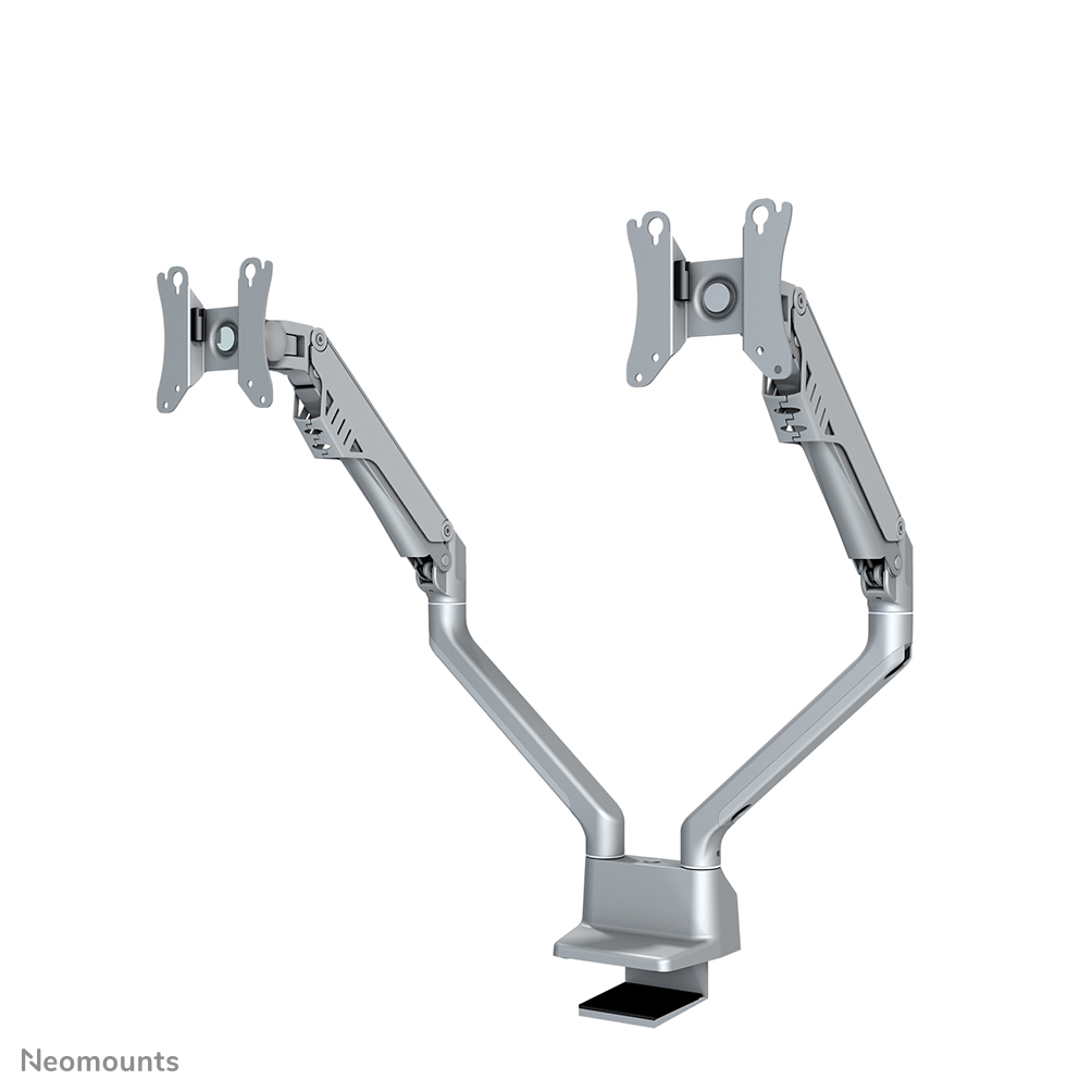 Full Motion Desk Mount for 10-32in Monitor Screen Height Adjustable (gas spring) - Silver
