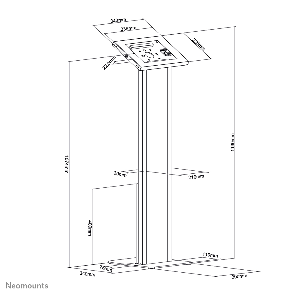 Neomounts Fl15-750wh1 Tablet Floor Stand For 9,7-11in Tablets - White