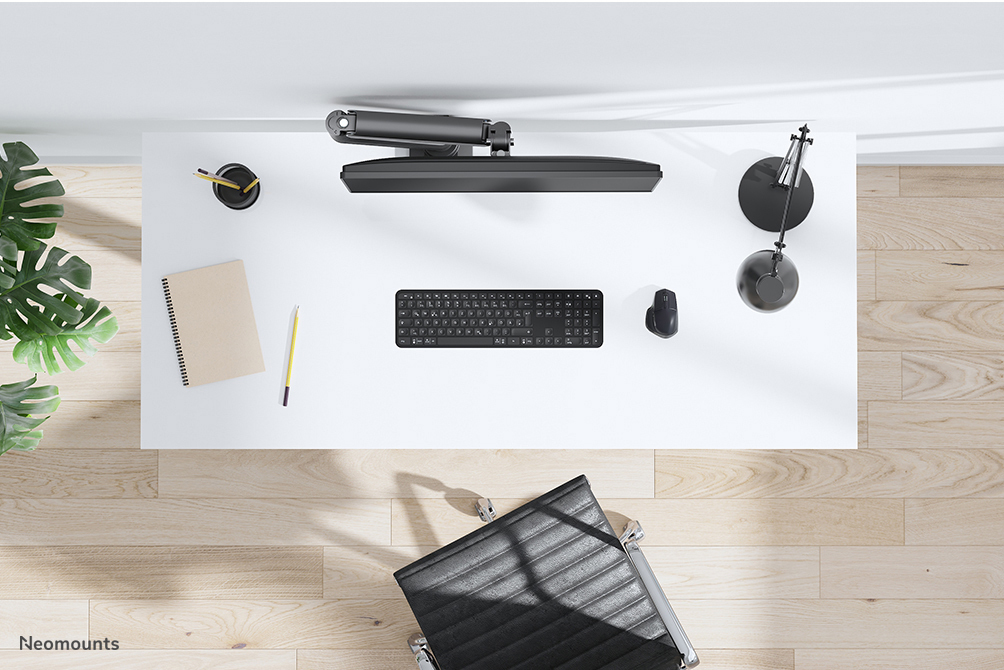 Desk Mount 1 Screen 17-42in (clamp/grommet) - Black