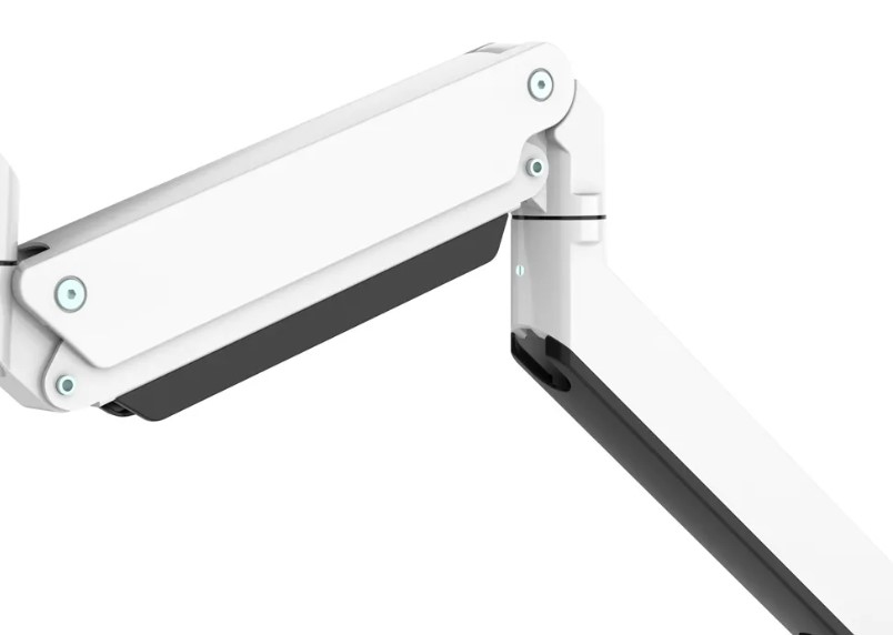 Neomounts Select Full Motion Dual Desk Mount With Crossbar And Handle For Three 17-27in Monitor Screens  - White