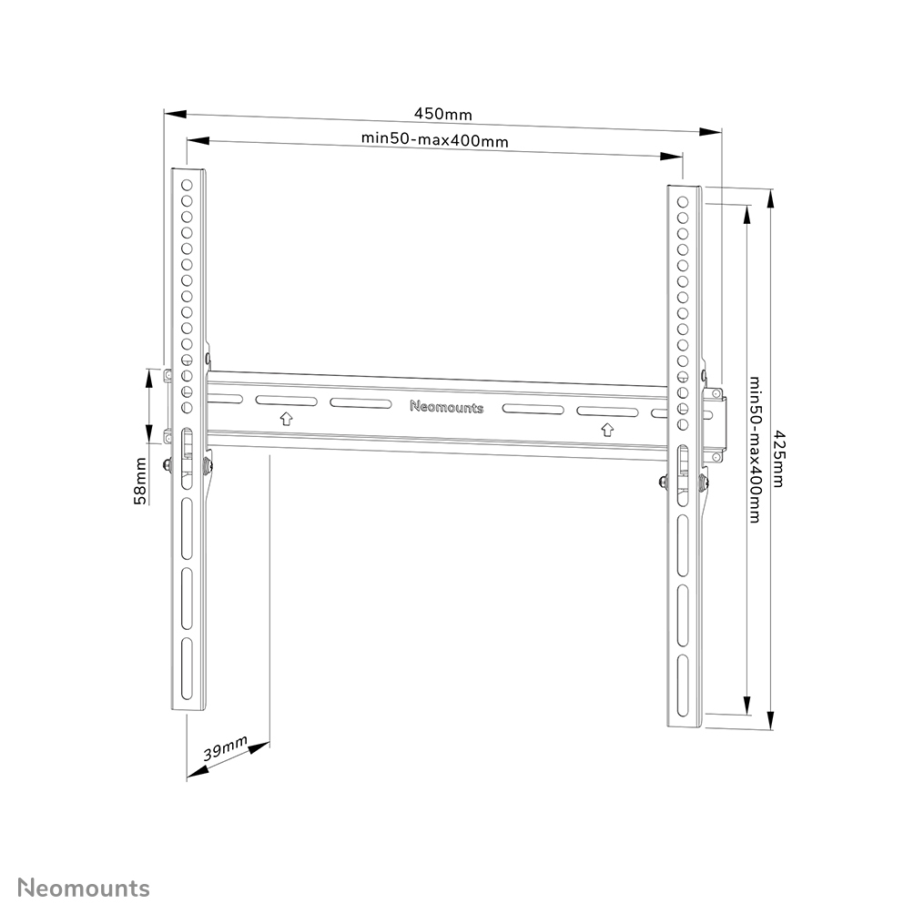 Neomounts Fixed Wall Mount For 32-65in Screens - Black