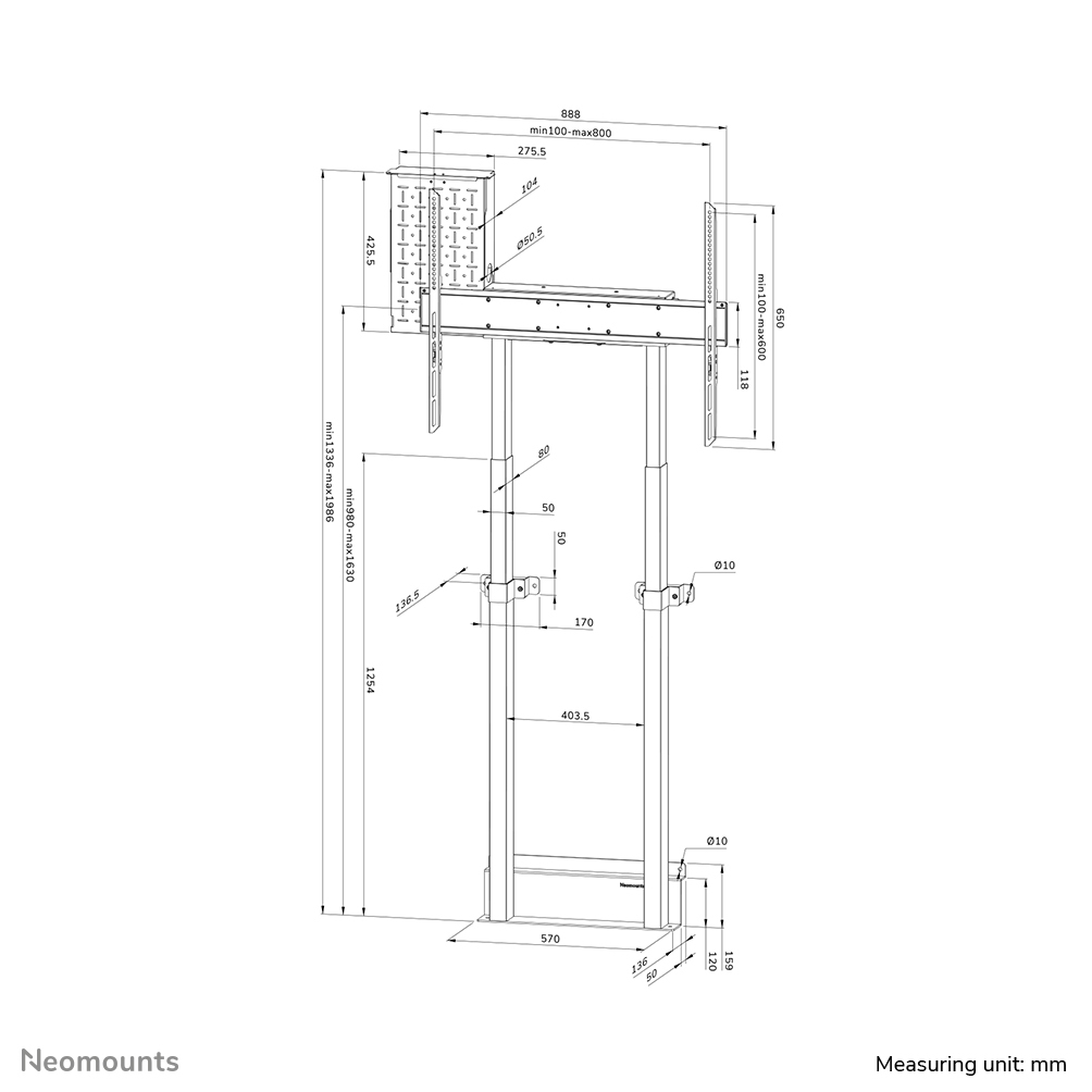 Neomounts Motorised Wall Mount For 37-100in Screens - White