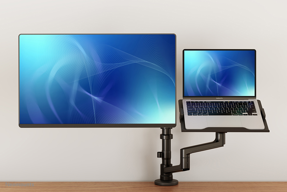Neomounts Full Motion Monitor Arm Desk Mount For 17-27in Screens And 11 - 17in Laptops - Black