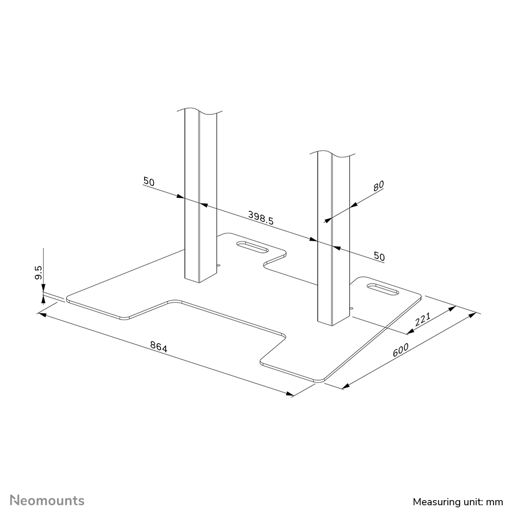Neomounts Floor Plate For Fl55-875wh1 And Wl55-875wh1 - White
