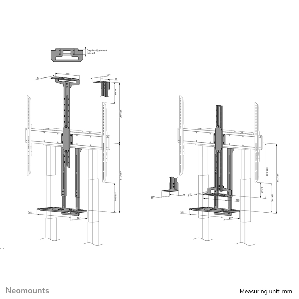 Neomounts  Videobar & Multimedia Kit For Fl55-875bl1 And Wl55-875bl1 - Black