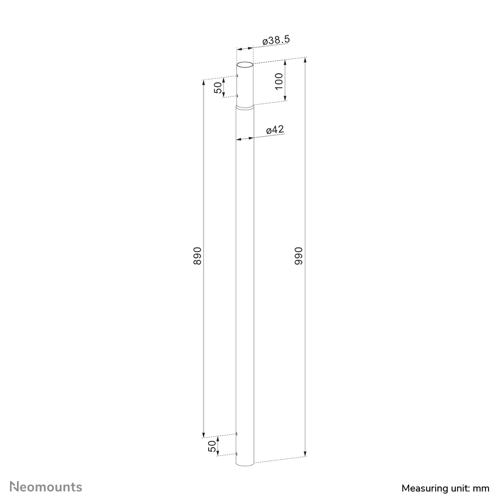 Neomounts  Extension Pole For Cl25-540bl1 And Cl25-550bl1 Projector Ceiling Mounts 89cm