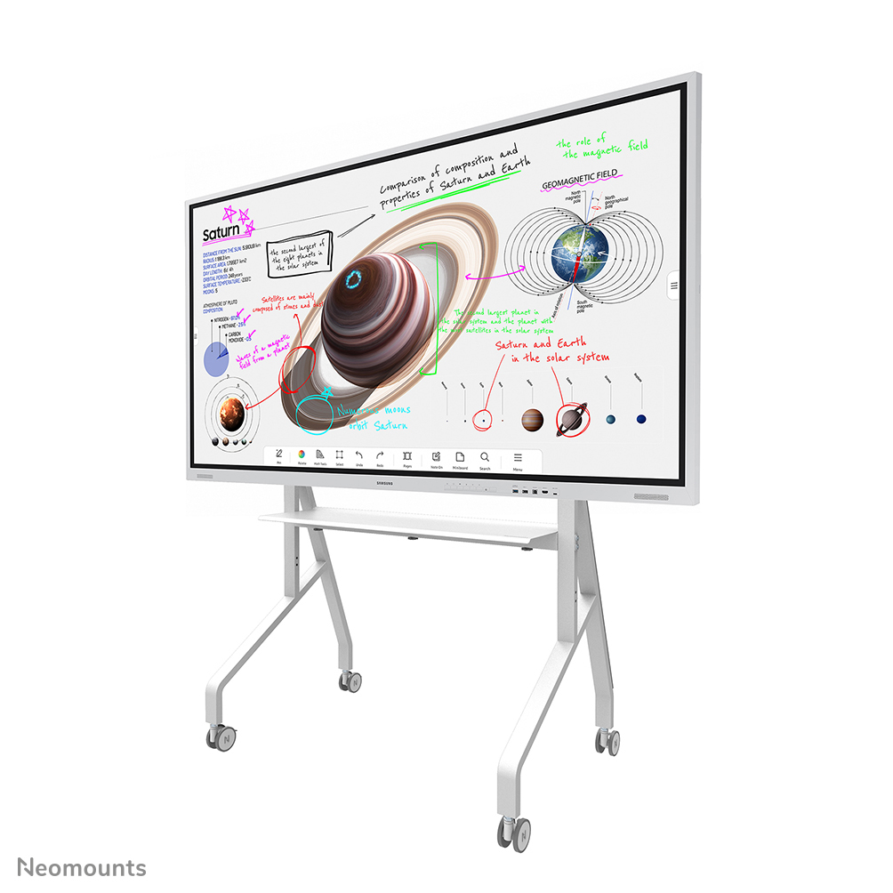 Neomounts Mobile Floor Stand For 55-86in Screens - White