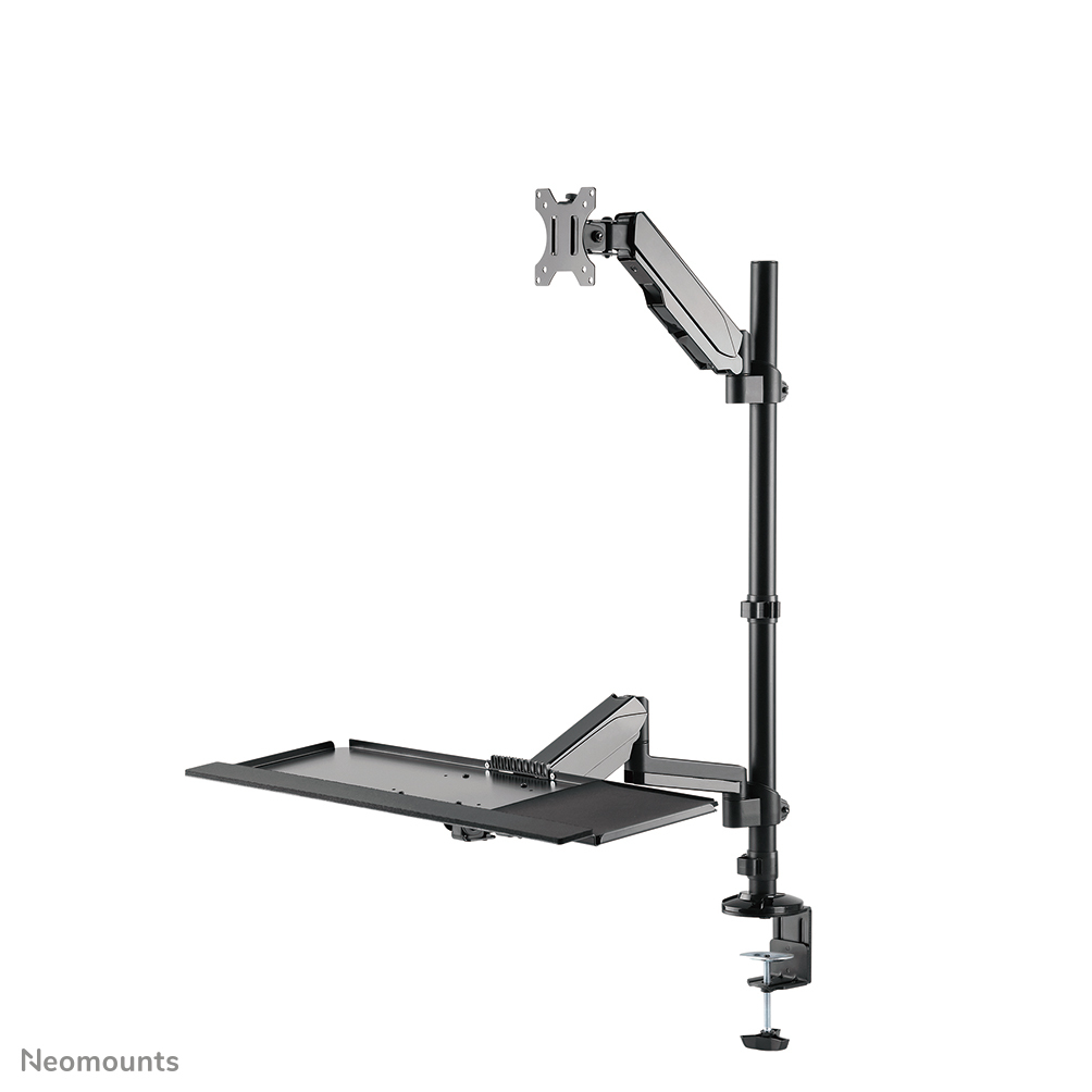 Neomounts Ds90-325bl1 Height Adjustable Desk Mounted Workstation For 17-32in Screens Keyboard And Mouse - Black