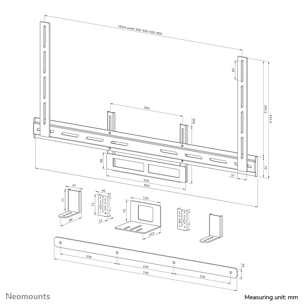 Universal Videobar Kit Av2-500wh - White