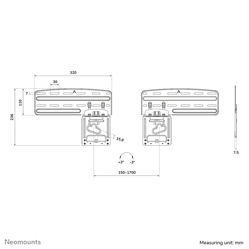 Neomounts Ultra-flat Fixed Wall Mount For 43-85in Samsung Screens
