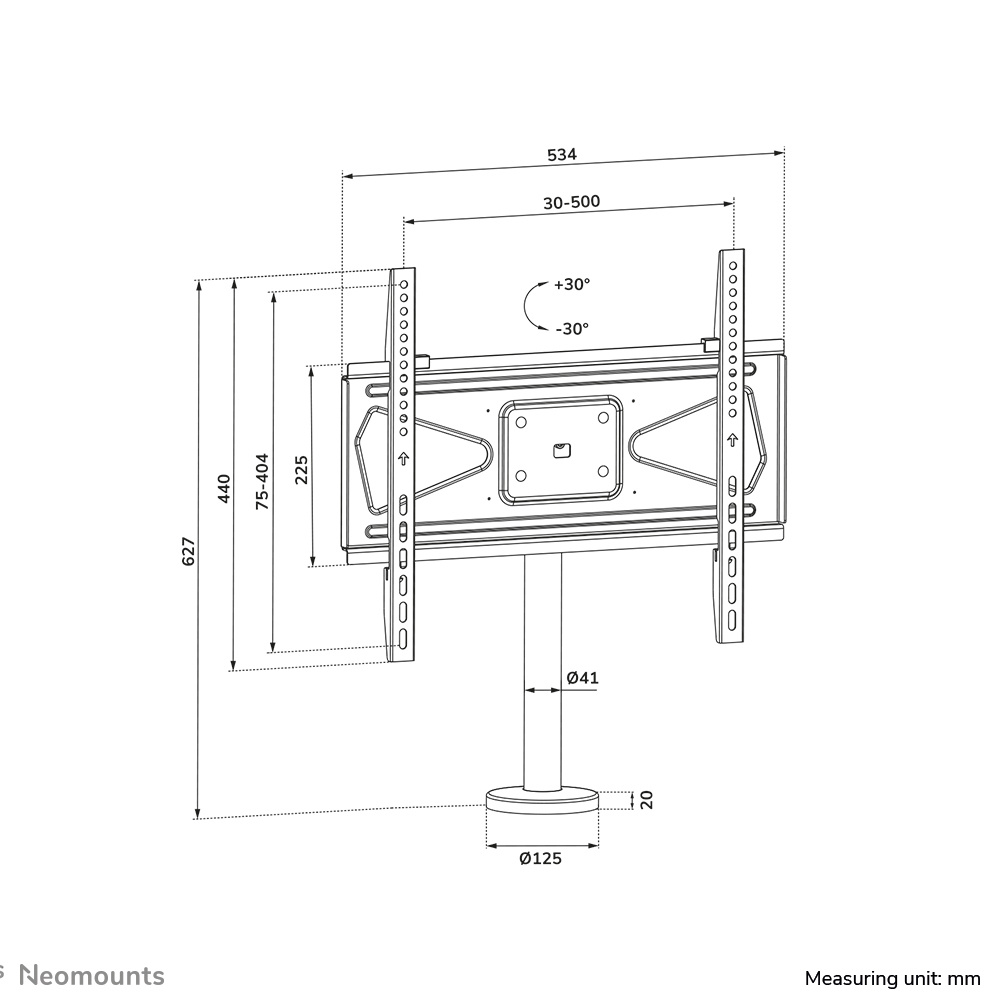 Neomounts DS42-430BL14 Bolt-down TV Desk Mount for 32-55in Screens - Black