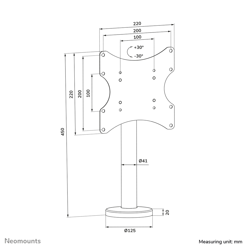 Neomounts Ds42-430bl12 Bolt-down Tv Desk Mount For 23-43in Screens - Black