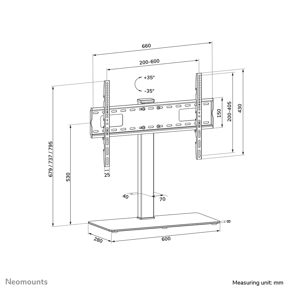 Neomounts Ds45-430bl16 Tv Desk Stand For 37-70in Screens - Black