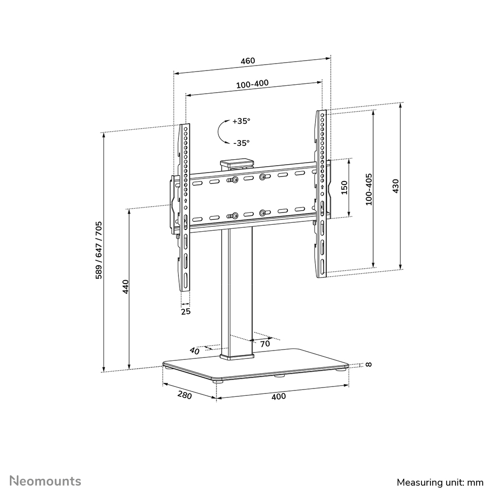 Neomounts Ds45-430bl14 Tv Desk Stand For 32-55in Screens - Black