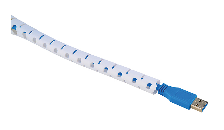 Spiral Cable Wrap 15mm Multiple Cables White