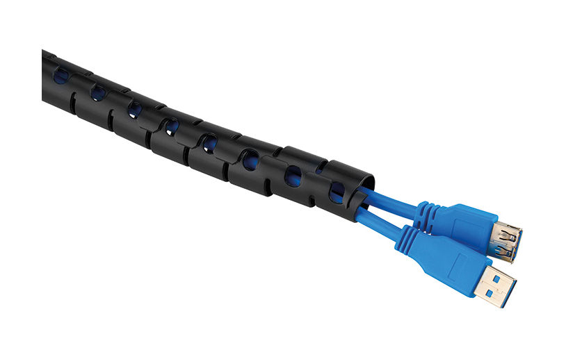 Spiral Cable Wrap 20mm Multiple Cables Black