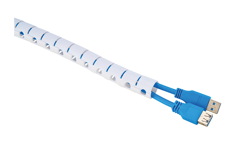 Spiral Cable Wrap 20mm Multiple Cables White
