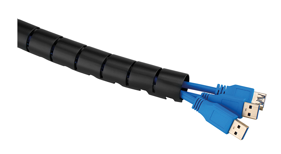 Spiral Cable Wrap 25mm Multiple Cables Black