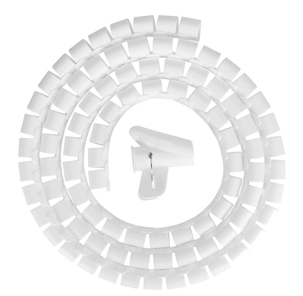 Spiral Cable Wrap 25mm Multiple Cables White