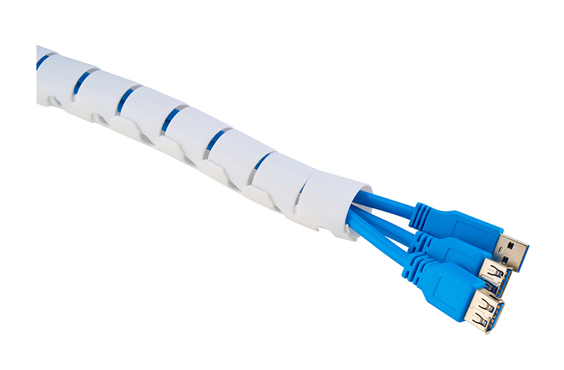 Spiral Cable Wrap 25mm Multiple Cables White