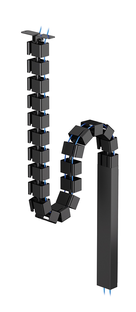 Cable Spine - Modular Vertebrae - Screw-mounted - Magnetic Cable Cover - Universal - Black