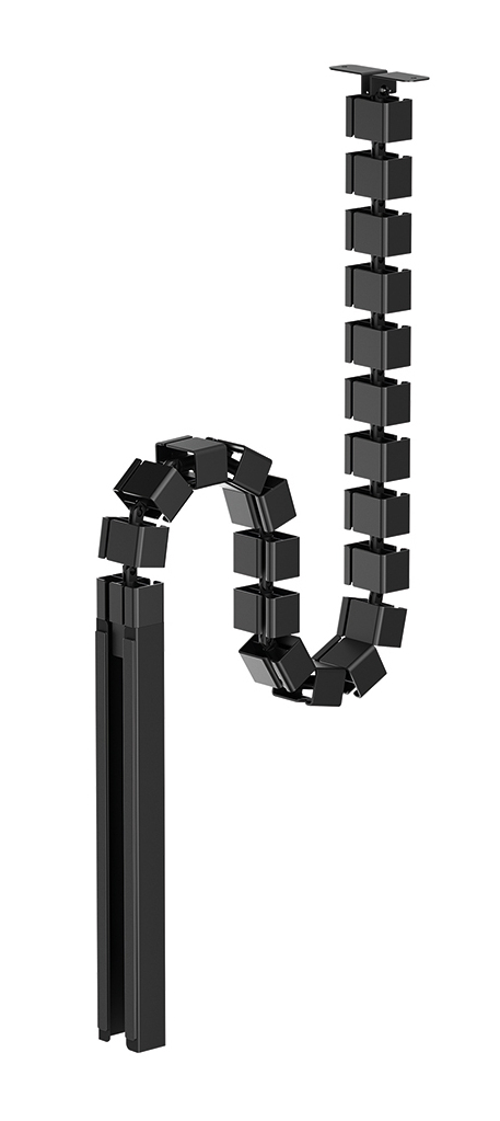 Cable Spine - Modular Vertebrae - Screw-mounted - Magnetic Cable Cover - Universal - Black
