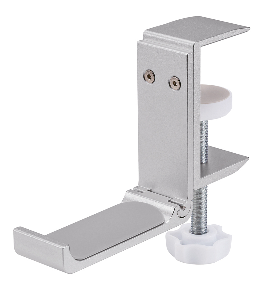 Headset Holder - Clamp-on Design - Universal - Silver