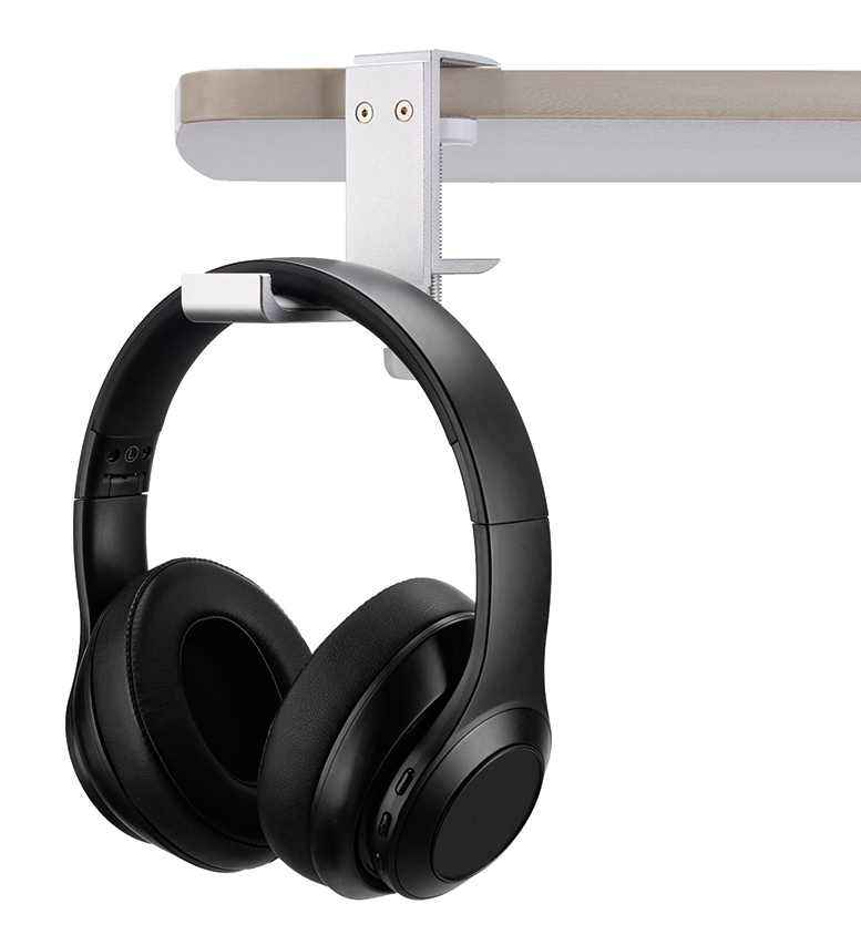 Headset Holder - Clamp-on Design - Universal - Silver
