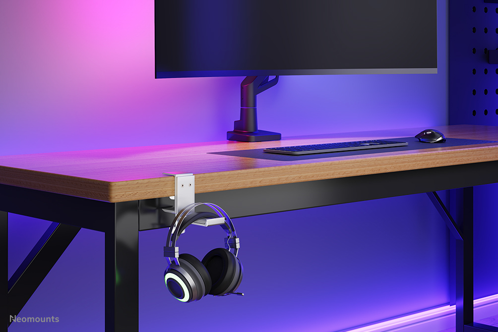 Headset Holder - Clamp-on Design - Universal - Silver