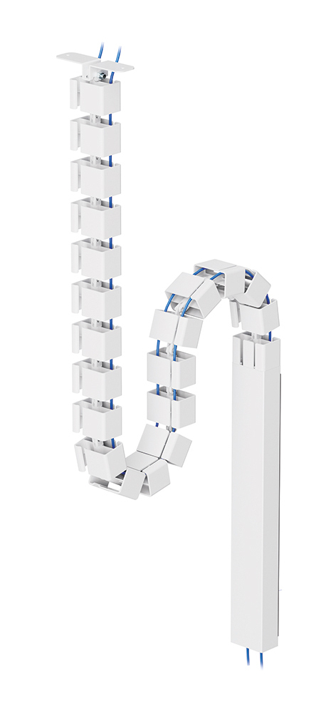 Cable Spine - Modular Vertebrae - Screw-mounted - Magnetic Cable Cover - Universal - White