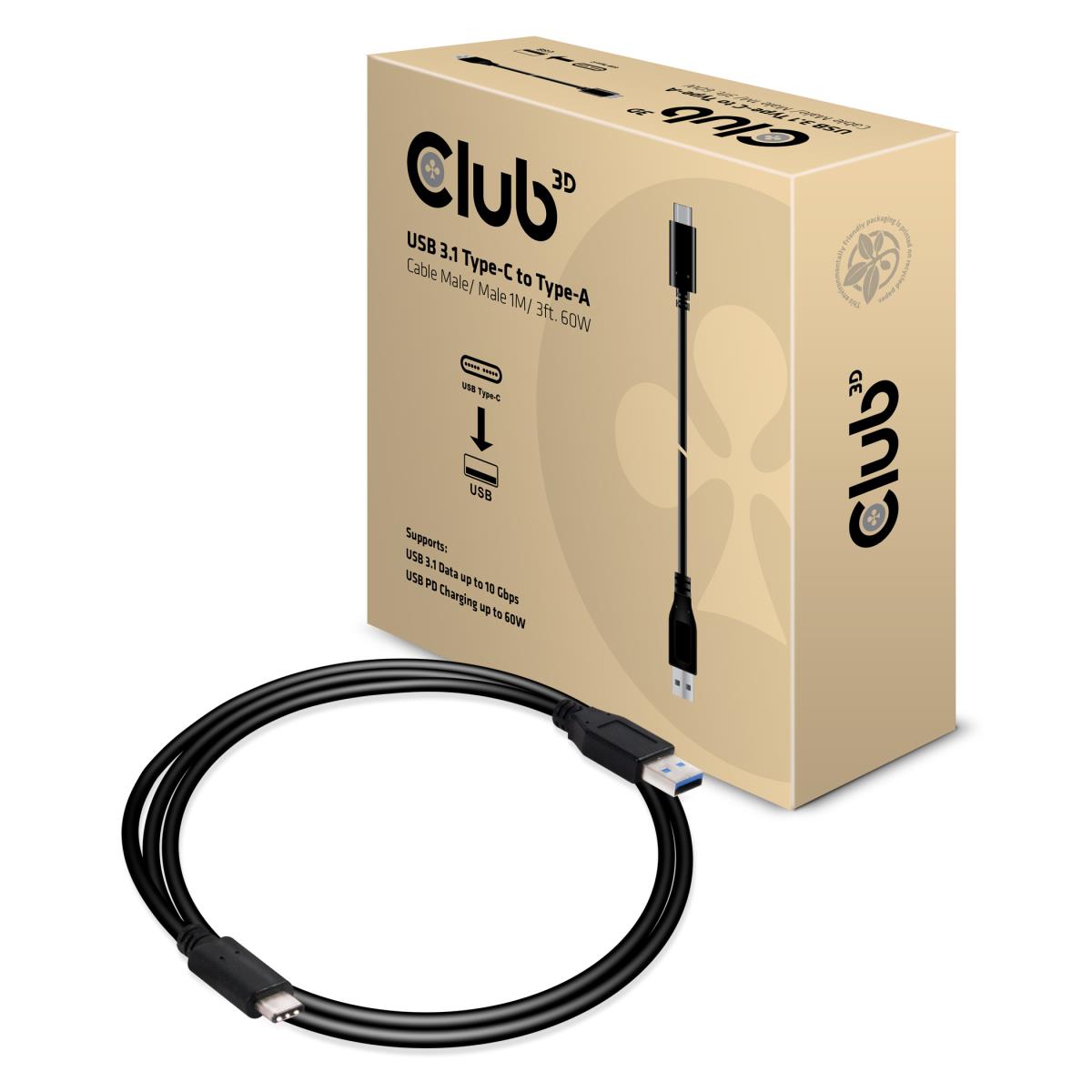 USB 3.1 Type-c To Type-a Cable 1m/3ft 10gbps Fast Charge