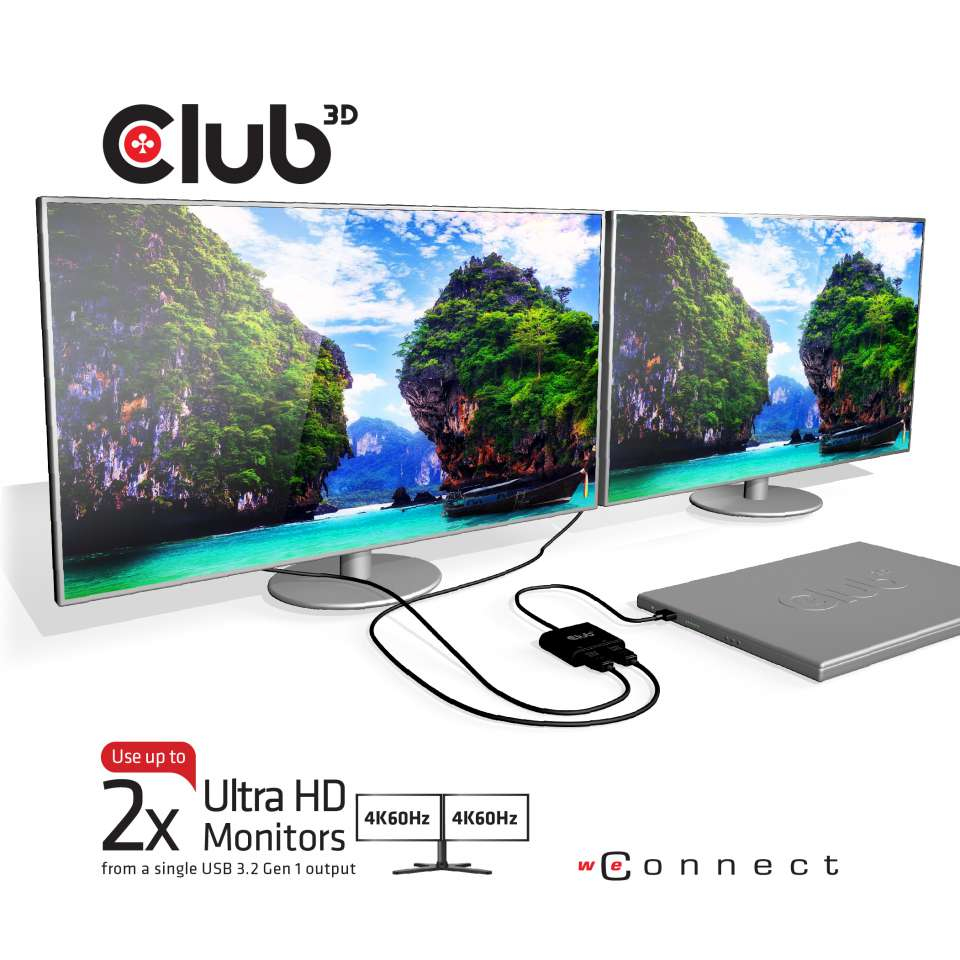 USB-a To DisplayPort 1.2 Dual Monitor 4k60hz