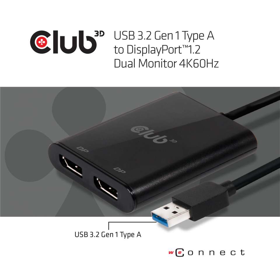 USB-a To DisplayPort 1.2 Dual Monitor 4k60hz