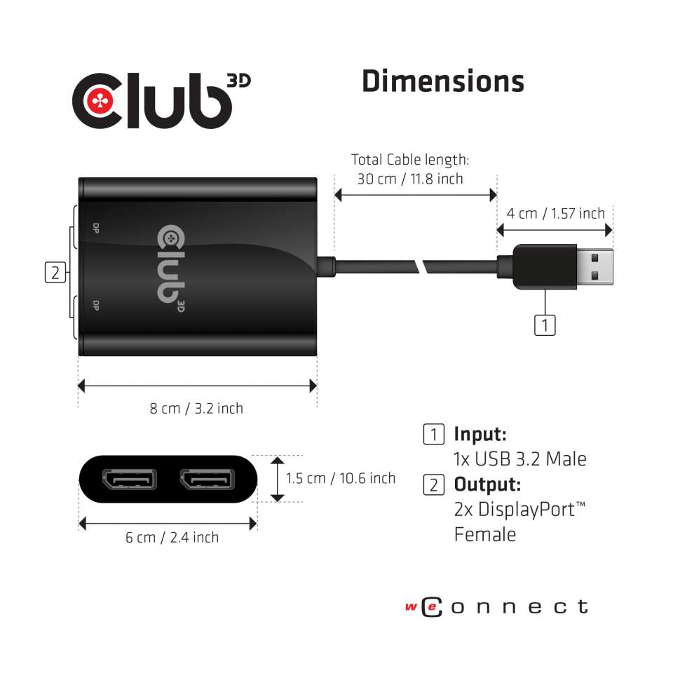 USB-a To DisplayPort 1.2 Dual Monitor 4k60hz