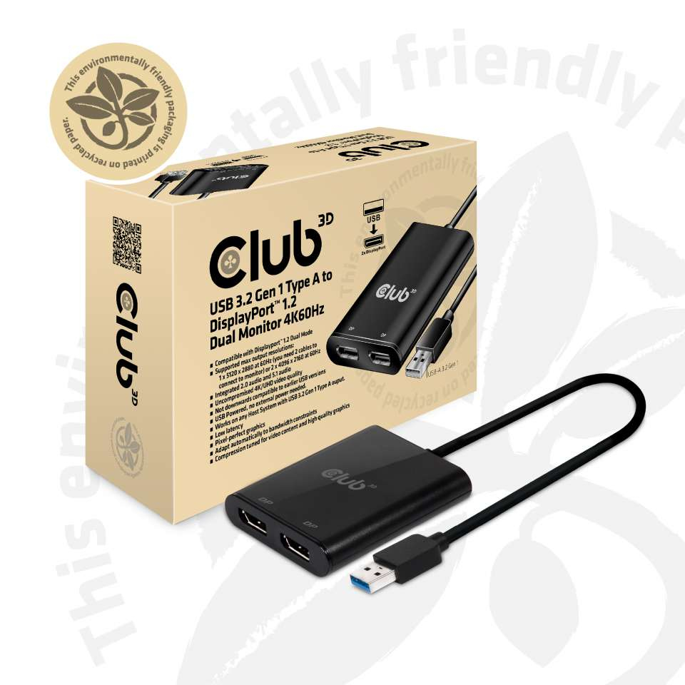 USB-a To DisplayPort 1.2 Dual Monitor 4k60hz