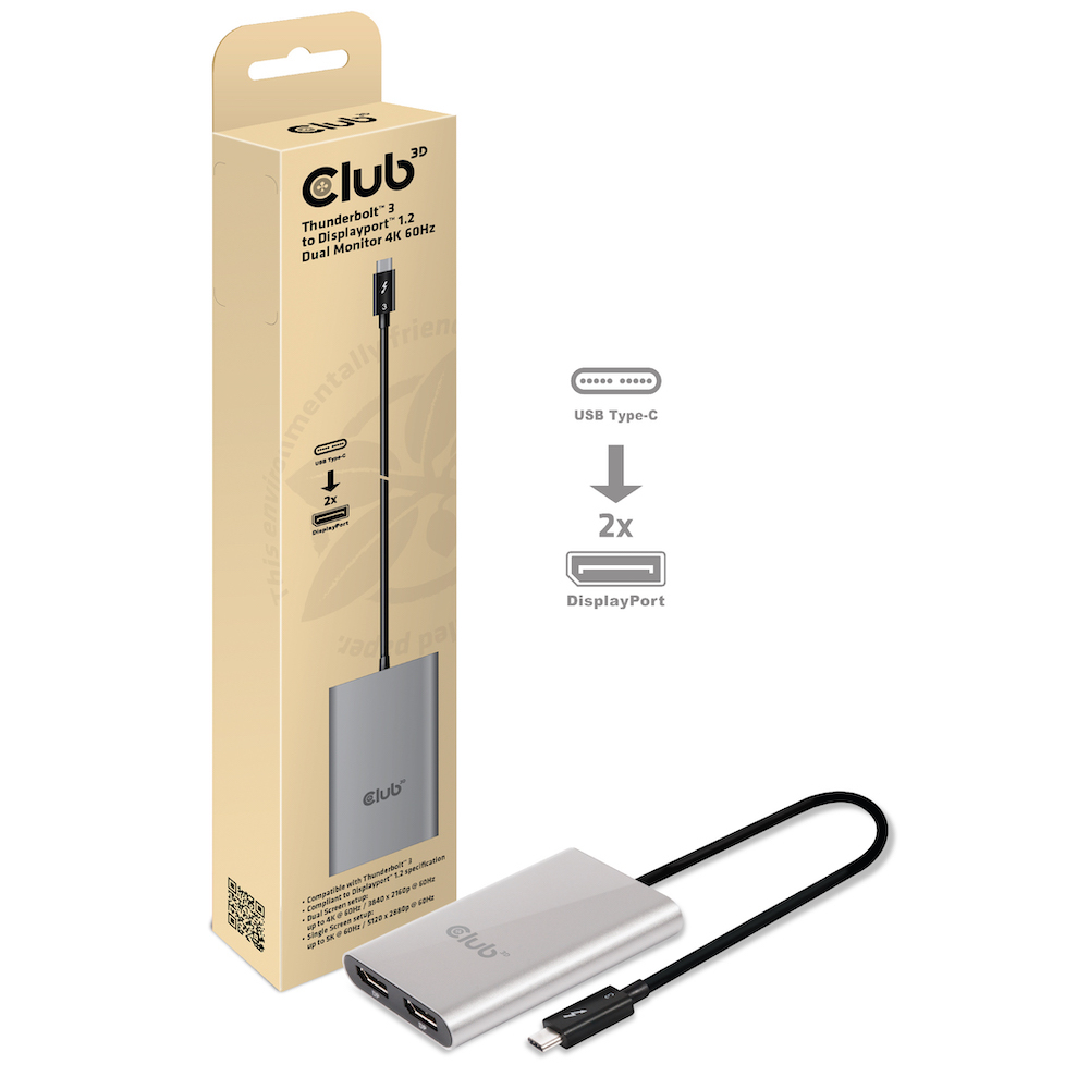 Thunderbolt 3 To DisplayPort 1.2 Dual Monitor 4k60hz